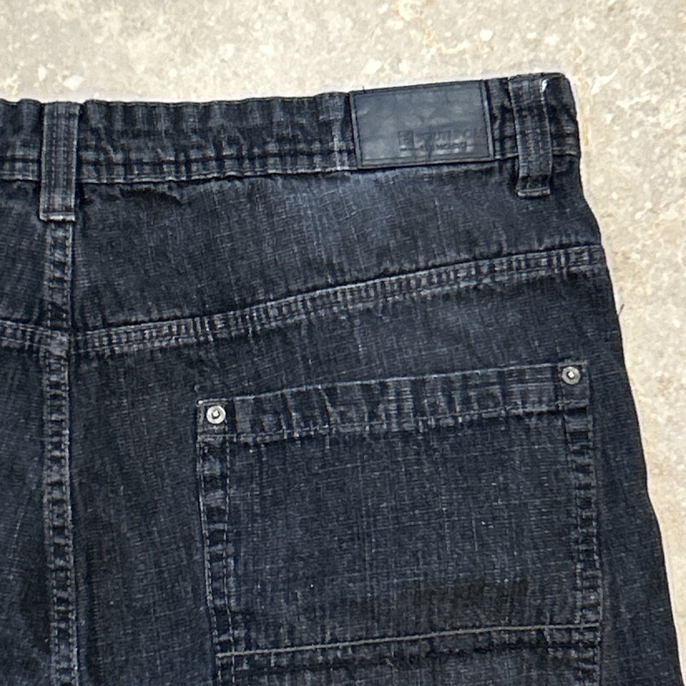 SouthPole Jean Shorts Mens 40x8 Black Denim y2K Baggy Jorts Hip Hop Skate Grunge